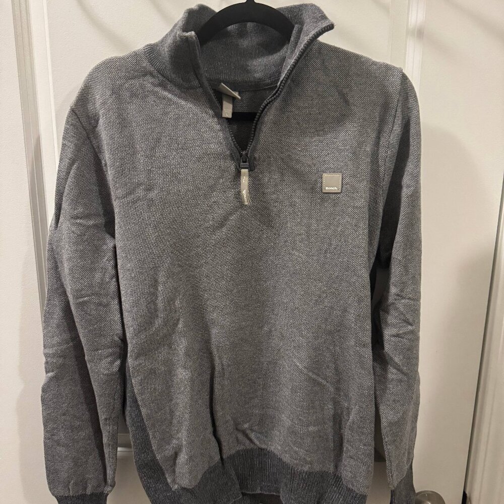 Bench Gray Zip Up Sweater for Men